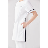 ジェラート ピケ&クラシコ 白衣 （レディス） プリーツチュニック 620 ホワイト×ネイビー L 1枚（直送品）