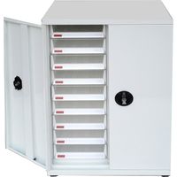 ハピラ LUCKILA(ラキラ) 書類整理棚A4 深型2列9段扉付 幅590×奥行402×高さ890mm HPF0503-0007 1台（直送品）