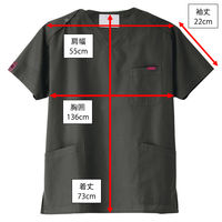 フォーク スクラブ チャコールグレー 3L 7000SC-26 1枚　スクラブ