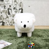 後藤家具物産 アニマルスツール シロクマ ホワイト ST-11BRWH 1脚（直送品）