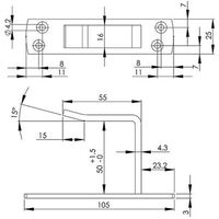 【建築金物】ハイロジック ユニクロ座付貫抜 受50mm 32132 1個（直送品）
