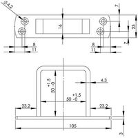 【建築金物】ハイロジック ユニクロ座付貫抜 通50mm 32133 1個（直送品）