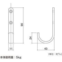 ハイロジック スタイリッシュ スリムフック ゴールド 58641 1パック 00058641-001