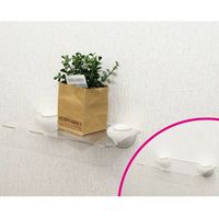 ハイロジック 壁掛収納 石膏ボード壁用 透明アクリル板シェルフ棚 58571 1個 00058571-001