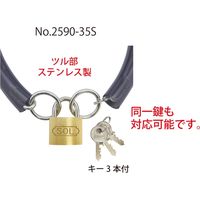 清水 No.2590 チェーン&パドロック シリンダー錠タイプ 2590-35S 1セット