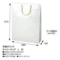 ササガワ 手提げ紙袋 キャリーバッグL 白 50-6733 1セット(5枚入)