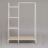 アイリスオーヤマ スタイルハンガー2WAYタイプ プレミアム ボード1枚+ラック付き PI-B3 ホワイト 1台