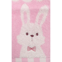 林 フェイスタオル オーガニックコットン ナウアニマル 10枚セット うさぎ ピンク FJ802702（直送品）