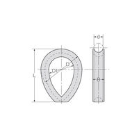 【運送・荷役・建設資材】コンドーテック（KONDOTEC） ワイヤロープシンブル A型（被覆しない鋼索用） 呼び寸法：38 1個（直送品）