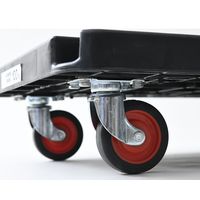 YAMAZEN 静運フラット台車 ブレーキ付き YSF-6040B(BK) 1台