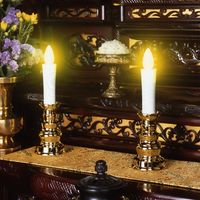 旭電機化成 燭台付安心のろうそく(中)ゴールド ARO3201GD 1個