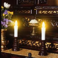 旭電機化成 燭台付安心のろうそく(中)ダークブラウン ARO3201DB 1個