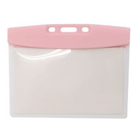 アイ・エス 吊り下げ名札用ケース ヨコ型 ピンク INM-18 1セット(20枚:10枚×2パック)