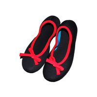 ヘルメット潜水 クロッツ ルームシューズ リボン付き ブラック XS HC-009 1足 61-9951-72（直送品）