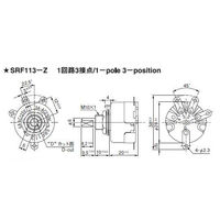 ニデックコンポーネンツ 小形ロータリースイッチ 1回路3接点 はんだ端子 SRF113-Z 1個 63-3006-71（直送品）