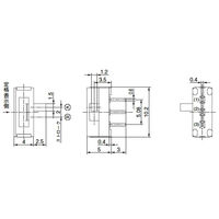 NKKスイッチズ 2.54mmピッチ端子形スライドスイッチ ONーON SS-12SDH2 1個 63-3067-90（直送品）