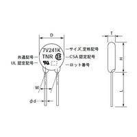 ディスク形セラミックバリスタ 39V Φ7mm（10個1セット） TND07V-390KB00AAA0*A 63-3093-73（直送品）