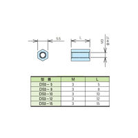 タカチ電機工業 DS型六角ジュラコン(R)スペーサー(20個入) DS38 1袋(20個) 63-3128-07（直送品）