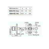 トーコネ SMAコネクター(RECEPTACLES) SMA-RC(Au) 1個 63-3120-02（直送品）