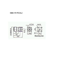 トーコネ SMAコネクター(PRINTED CIRCUIT BOARD RECEPTACLES) SMA-R-PC(Au) 1個（直送品）