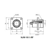 七星科学研究所 NJWレセプタクル 防水型(シェルΦ16・8極) NJW168RF 1個 63-3095-70（直送品）