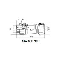 七星科学研究所 NJWプラグ 防水型(シェルΦ20・14極) NJW2014PM6 1個 63-3095-76（直送品）