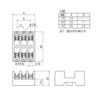 サトーパーツ ベースヒューズホルダー 適合サイズ:Φ6.4×30mm Φ6.35×30mm 2極 F-3321-N-2P 1個（直送品）