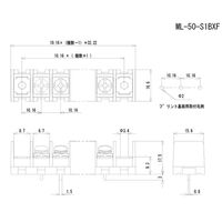 サトーパーツ 貫通型端子台 プリント基板用 250Vー15A 角座金付ネジ 2極 ML-50-S1BXF-2P 1個 63-3129-58（直送品）