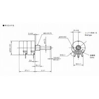 東京コスモス電機 炭素系可変抵抗器 RV24YG型 二連VR 10kΩ RV24YG20SB103 1個 63-3130-81（直送品）