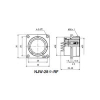 七星科学研究所 NJWレセプタクル 防水型(シェルΦ28・24極) NJW2824RF 1個 63-3097-60（直送品）