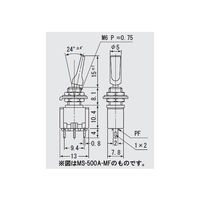 ミヤマ電器 スイッチ トグルタイプ 操作部色:黒 (ON)ーOFFー(ON) MS500JMF-K 1個 63-3123-14（直送品）