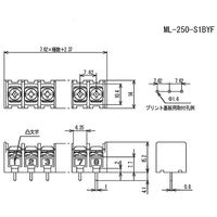 サトーパーツ 貫通型端子台 プリント基板用 250Vー10A 角座金付ネジ 8極 ML-250-S1BYF-8P 1個 63-3147-23（直送品）