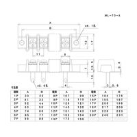 サトーパーツ 貫通型端子台 はんだ付け用 250Vー10A 8極 ML70A8P 1個 63-3147-84（直送品）