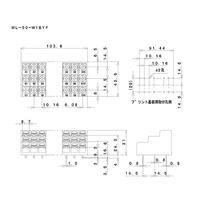サトーパーツ 3段型端子台 プリント基板用 250Vー15A 角座金付ネジ 30極 ML-50-W1BYF-30P 1個（直送品）