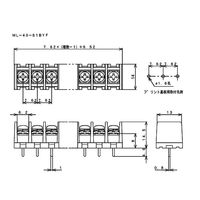 サトーパーツ 貫通型端子台 プリント基板用取付部なし 角座金付ネジ 10極 ML-40-S1BYF-10P 1個 63-3147-56（直送品）
