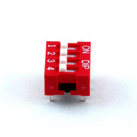 LINKMAN DIPスイッチ 4極 DS-04-V 1個 63-3056-03（直送品）