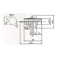 エムエスケイ RCAジャック 赤 19Φ穴 パネル用・金メッキ・絶縁型 HRJ700アカ 1個 63-3176-33（直送品）