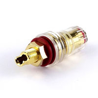 LINKMAN スピーカーターミナル 赤 9.5Φ穴 パネル用 BI-3810G/R 1個 63-3048-79（直送品）