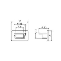 テクノベインズ コネクター保護キャップ USBMiniーB用(つまみなし) 黒 USBMBCAPK-B0-6 1袋 63-3045-01（直送品）
