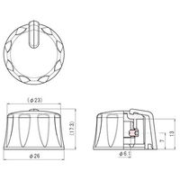 サトーパーツ つまみ Φ26 黒 指示線:白 シャフト径Φ6用 K-210-W 1個 63-3043-60（直送品）