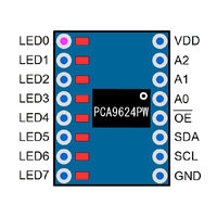 PCA9624PW 8ch I2C 電圧スイッチ型LEDコントローラ ピッチ変換済みモジュール SSCI-023894 1個（直送品）