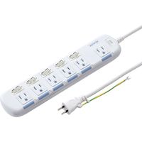 サンワサプライ 省エネタップ 3P 6個口 3m ホコリ防止シャッター 個別、一括スイッチ付き TAP-S10N-3 1個