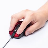 サンワサプライ 有線ブルーLEDマウス 5ボタン 左右対称 レッド MA-BL172R（直送品）
