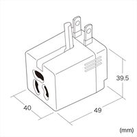 サンワサプライ 温度ヒューズ内蔵アダプタ ホワイト TAP-AD9W 1個