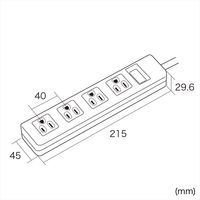 延長コード 電源タップ 5m 3P（ピン） 4個口 マグネット ホワイト TAP-SH3450MG サンワサプライ 1個