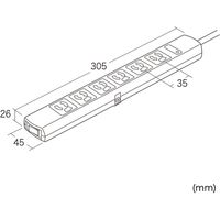延長コード 電源タップ 5m 3P（ピン） 6個口 スイッチ ライトグレー TAP-SP36MG-5 サンワサプライ 1個