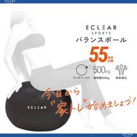 エレコム バランスボール/55cm/ブラック HCF-BB55BK 1個（直送品）