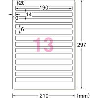 エーワン（A-one）ラベルシール ファイル背面用 マット紙  プリンタ兼用 封筒 シール ステッカー A4 13面 100シート 徳用 31428