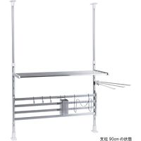 田窪工業所 キッチン収納棚 つっぱり棚 2段 60cm お買得セット TP2-60K 1セット(7点入)