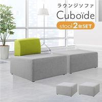 Netforce ネットフォース キューボイド ロビーチェア 背なし 布張り グレー CUB-OT-S2-AW 1セット（2台入）（直送品）